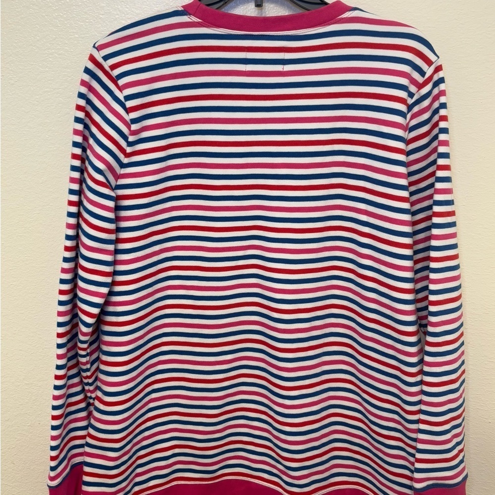 Lands' End Women's Anchor Striped Sweater - Pink and Blue - Picture 4 of 6